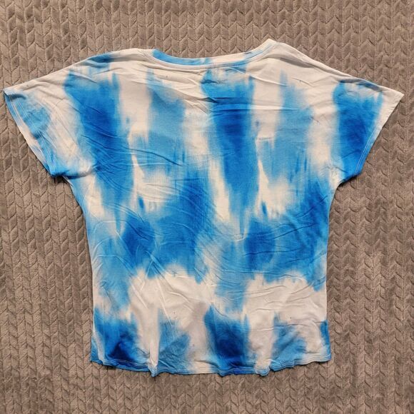AT&T Top Shirt Womens Size Medium Twist Hem Uniform Employee Team Colors Tie Dye - Picture 6 of 7